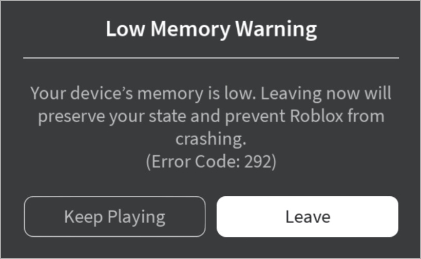 Roblox-Low-Memory-Warning-Error